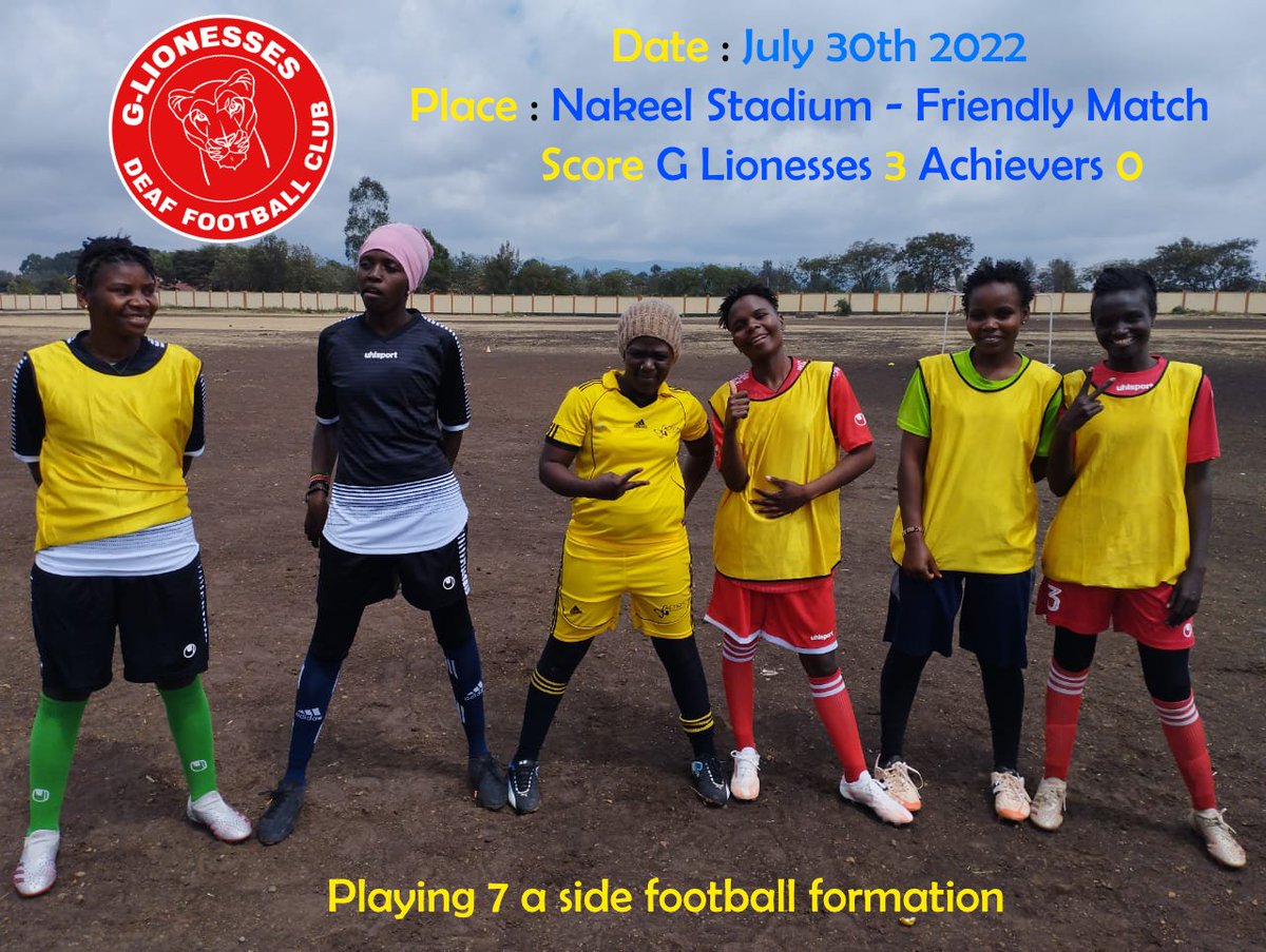 GLionesses's tweet photo. On July 30th , we participate in a friendly match with the Achievers at Nakeel Stadium , Playing 7 a side , come and play with us . #Sportlife #wfdeaf 
#WomeninSports #WomenWithDisabilities
#YourVoiceYourFuture #coach #DeafAwareness 
 #Football #BuildingInclusiveCommunitiesForAll https://t.co/om3IqryIXb