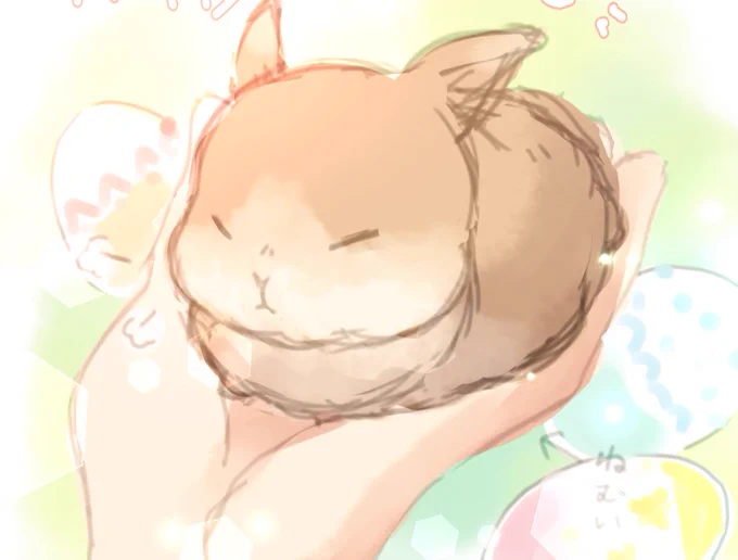 #国際うさぎの日  以前イースターの時に描いたやつ うさぎの日とかめでたい