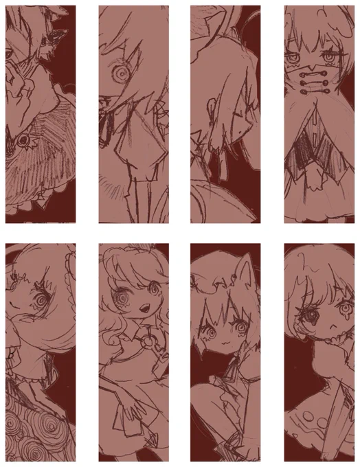 没ラフ(メスガキ描きたいな～という気持ちが全面に出たため・雀の瞳孔まんまるだったため)と今回のアレ 