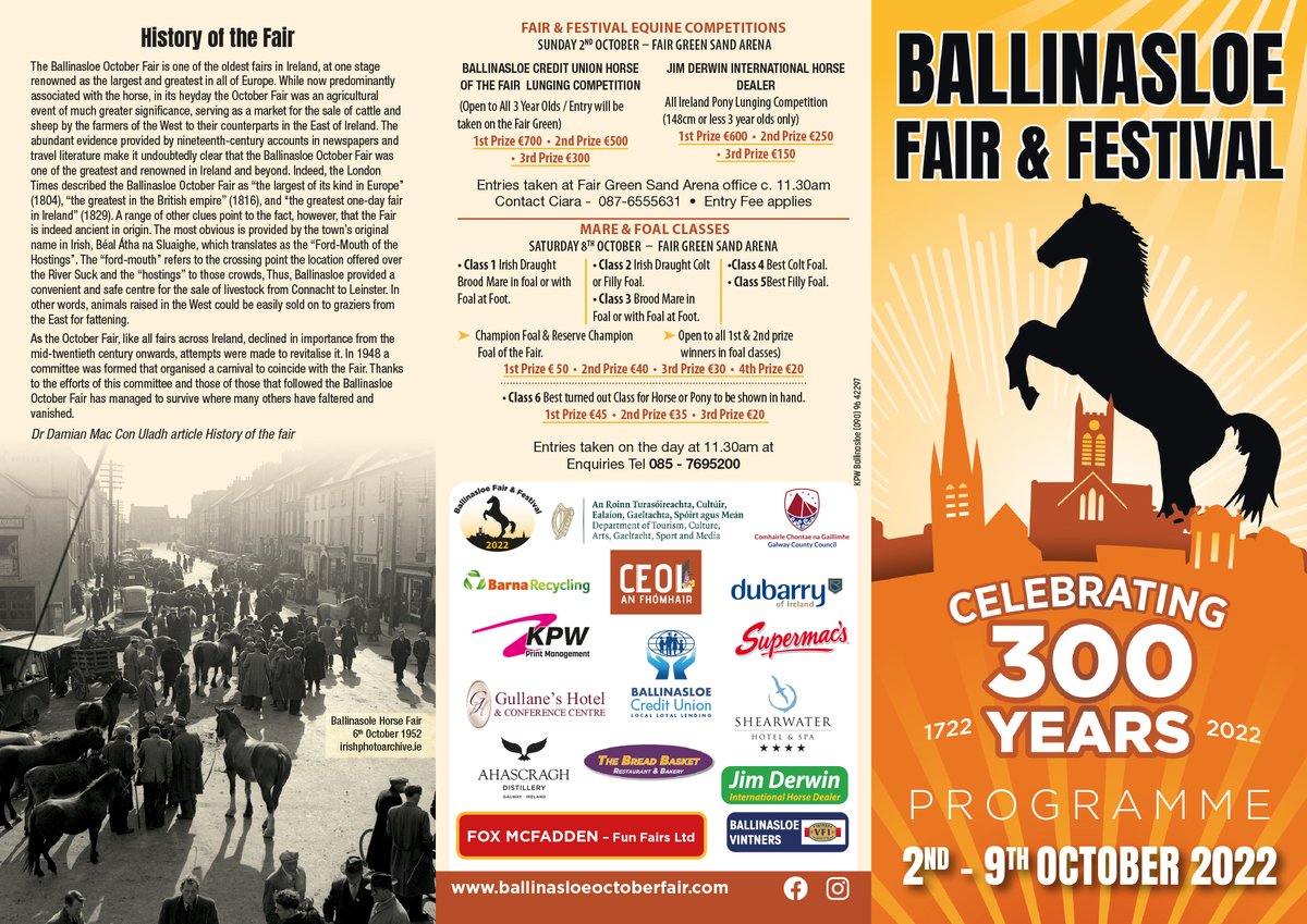 BallinasloeFair's tweet photo. Only 7 days to that start of Europe's biggest horse fair the local voluntary committee in association with Galway C Council, Dept of Tourism have put together a week long programme of activities to cater for all. 
#ballinasloefair #ballinasloelife #galwaycountycouncil https://t.co/bLhNS1m1rX