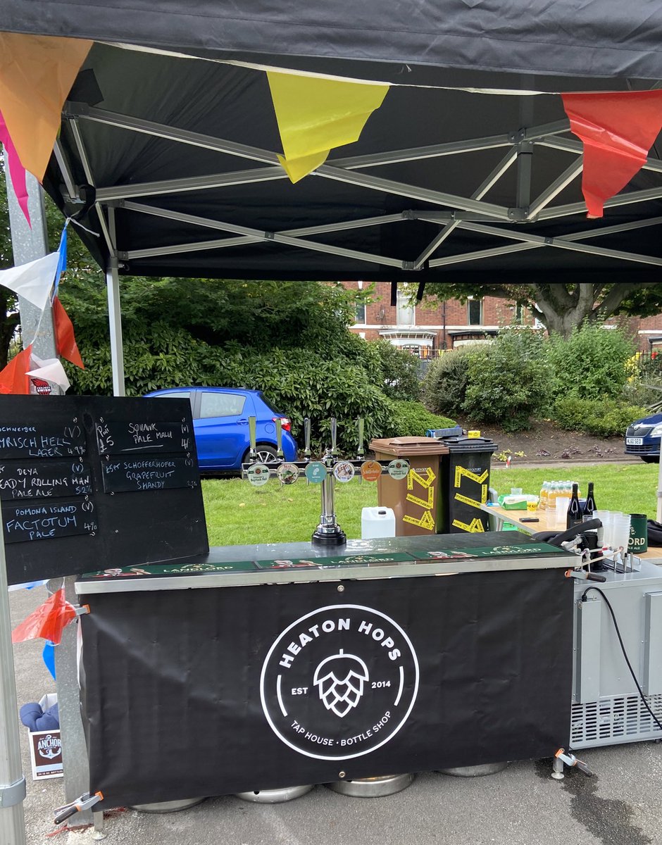 All set up and ready to pour 🍺🍺🍺
Pop down and say hello <a href="/fomarp/">Manchester Rd Park</a> 
We have <a href="/SQUAWKBrewingCo/">SQUAWK BREWING CO</a> <a href="/PomonaIsland/">Pomona Island</a> <a href="/deyabrewery/">DEYA</a> <a href="/schneiderweisse/">G. Schneider & Sohn</a> <a href="/SchofferhoferUS/">Schofferhofer Hefeweizen</a> 
Plus wine and soft drinks 🥤