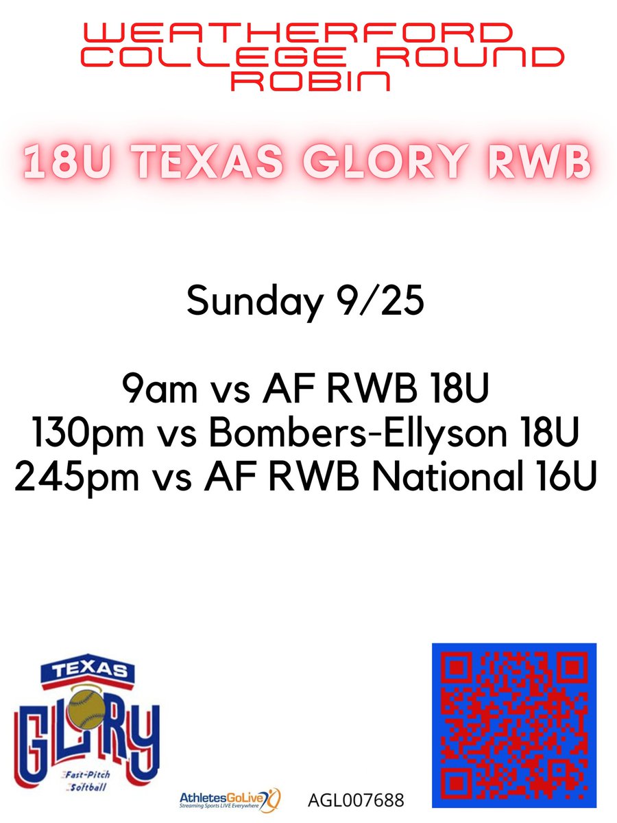 18UTXGloryRWB's tweet photo. Come see us!! We're going to work!! #softball #travelsoftball #selectsoftball #texasgloryfastpitch #uncommitted https://t.co/syHiX0SzEa