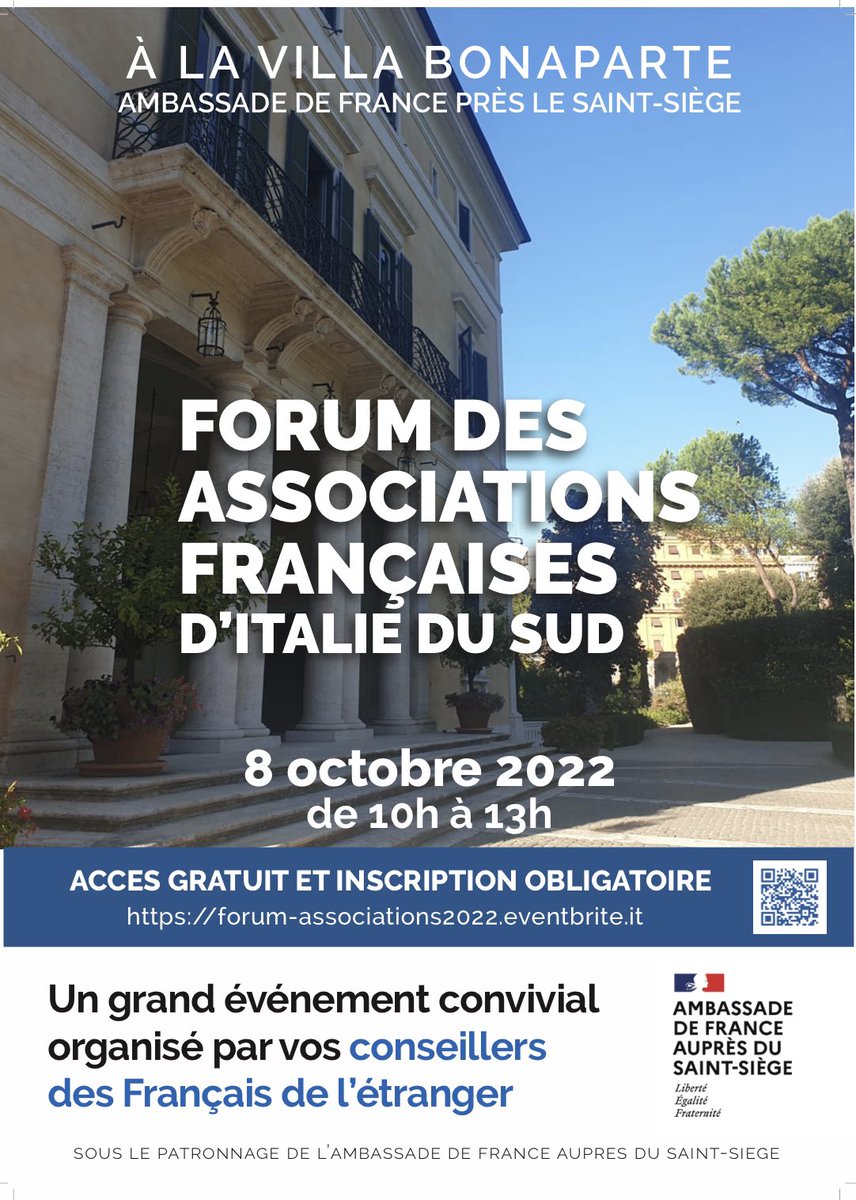 Ouverture des réservations pour le #Forumdesassociations à destination de la #communautefrançophone
 Forum-associations2022.eventbrite.it