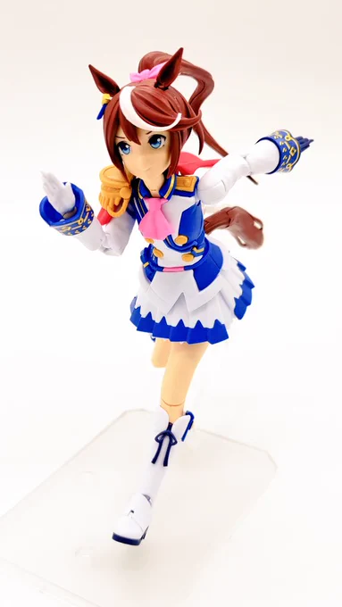Figure-rise Standard トウカイテイオー可動域が広いししっかりポーズが決まるのが良いですね色々言われてた股関節パーツだけど、アングルによってはどうしても違和感出るとはいえ個人的にはそこまで気にならんかな〜って塩梅 
