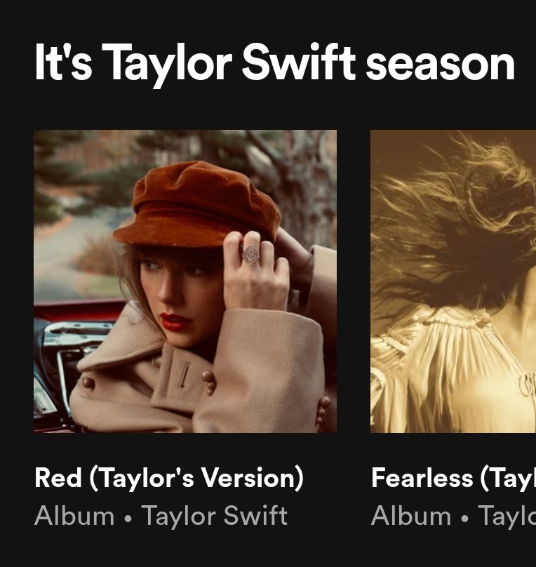 mcr_swiftie13's tweet photo. I recently ushered in the autumn season musically by streaming my favorite fall album, "Red (TV)".🎧🥰
👀A look at my Spotify homepage showed me that even @Spotify knows that now is the Red or rather the 'Taylor Swift' season!😍🍂🧣 @UMG
#ItsRedSeason #RedTaylorsVersion https://t.co/oL6QgpyXc6