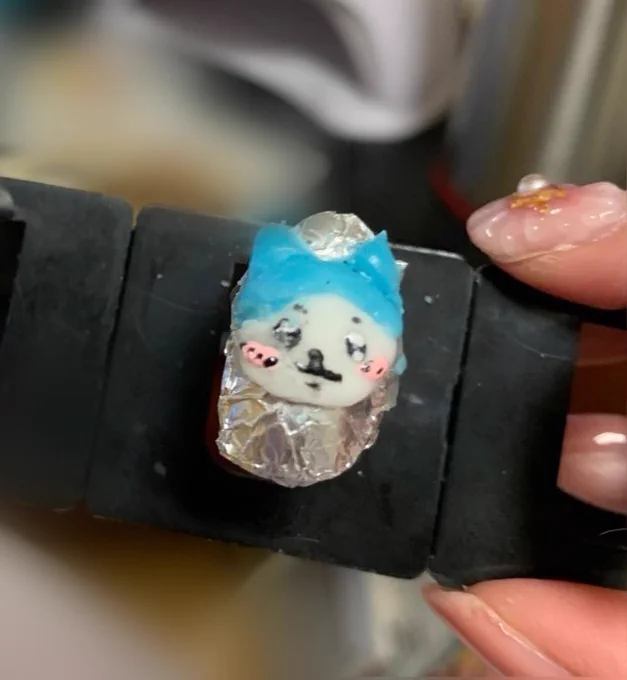 立体ネイル ハチワレ 