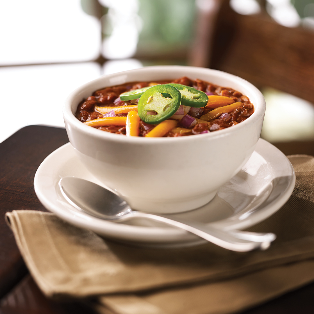 When it’s one of Ted Turner’s favorites, you make sure it stays on the menu. Karen’s “Flying-D” Bison chili combines the hearty flavors of slow-cooked bison, tangy tomatoes, ranch-style beans and original spices. #OnlyAtTeds