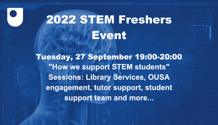OU_STEM's tweet photo. Next week we are hosting a LIVE #OUSTEM freshers event!

You will get familiar with the plethora of free resources for OU students, straight from the experts' mouths! Head to the link below to register for the event.

https://t.co/cWDCCDRyfw

#StudySkills #OUFreshers22 https://t.co/6f3z8BXLay