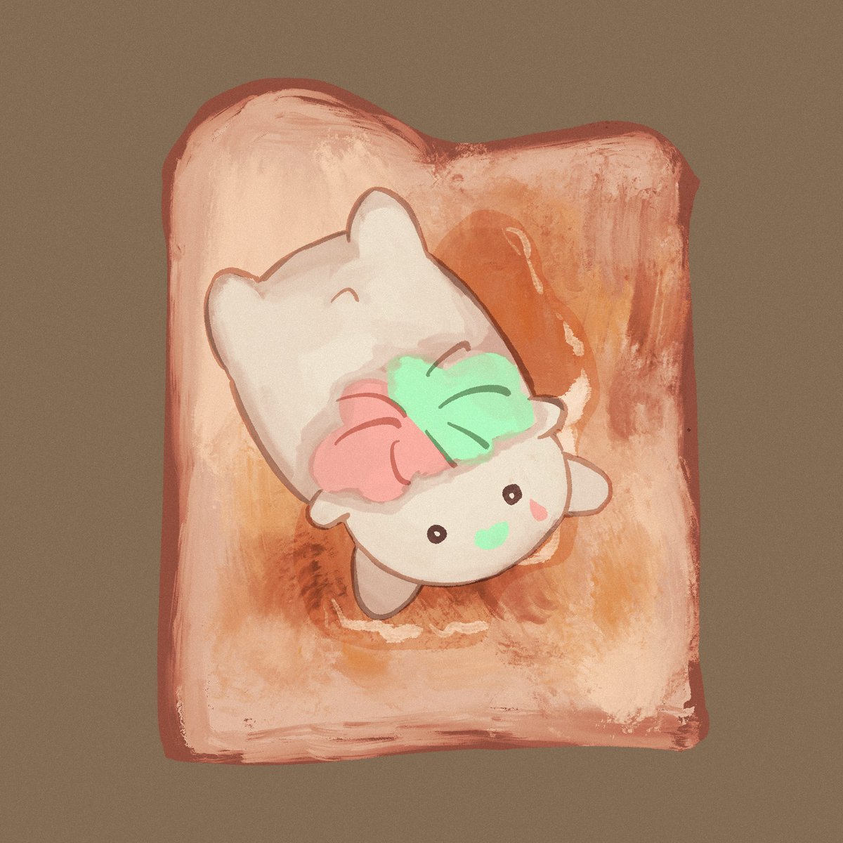 no humans food brown background simple background food focus bread pokemon (creature)  illustration images