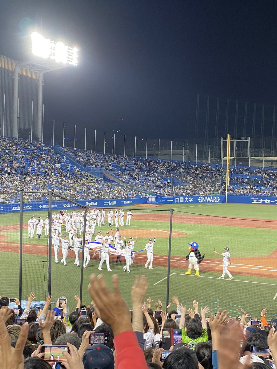 kvvg_b's tweet photo. 現地で優勝見れた！！！
丸山くんタイムリー打った瞬間大泣き😭
みんなほんとによく頑張ったね👏💚
ヤクルトスワローズおめでとう㊗️ https://t.co/FyNIknJ520