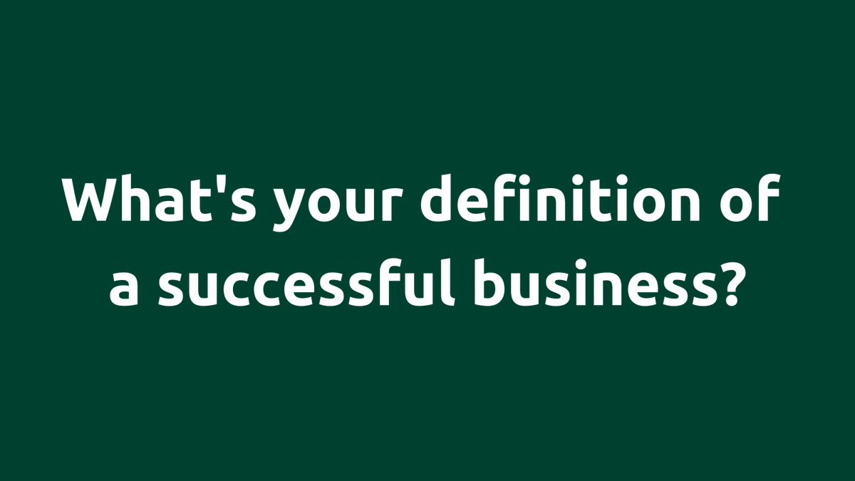 What's your definition of a successful business?

#RuralBusinessNetwork