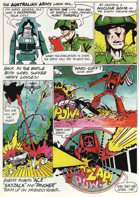 asorohanart's tweet photo. So the Machine Men mini-comics. Exclusive Australian Machine Robo/Gobots/Machine Men fiction. In which the Australian army nuke the Gobots and that frees the Rock Lords... oh... and the nuke DOESN'T KILL the Machine Men. #transformers #gobots #machinemen https://t.co/dKiuwdv93H