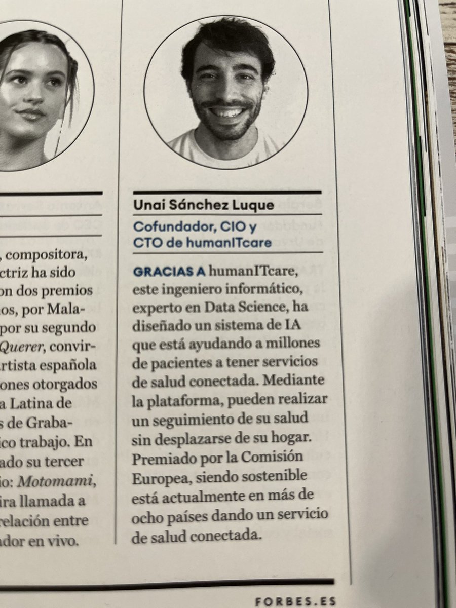 _vitalera's tweet photo. Nuestro CTO &amp; co-founder @Unai4Sanchez aparece en la revista Forbes entre los 100 más creativos de España. Muchas gracias @Forbes_es por la mención, orgullo del talento interno🧑🏽‍💻👩🏽‍💻👨🏿‍💻 https://t.co/7Qmub2vkrI