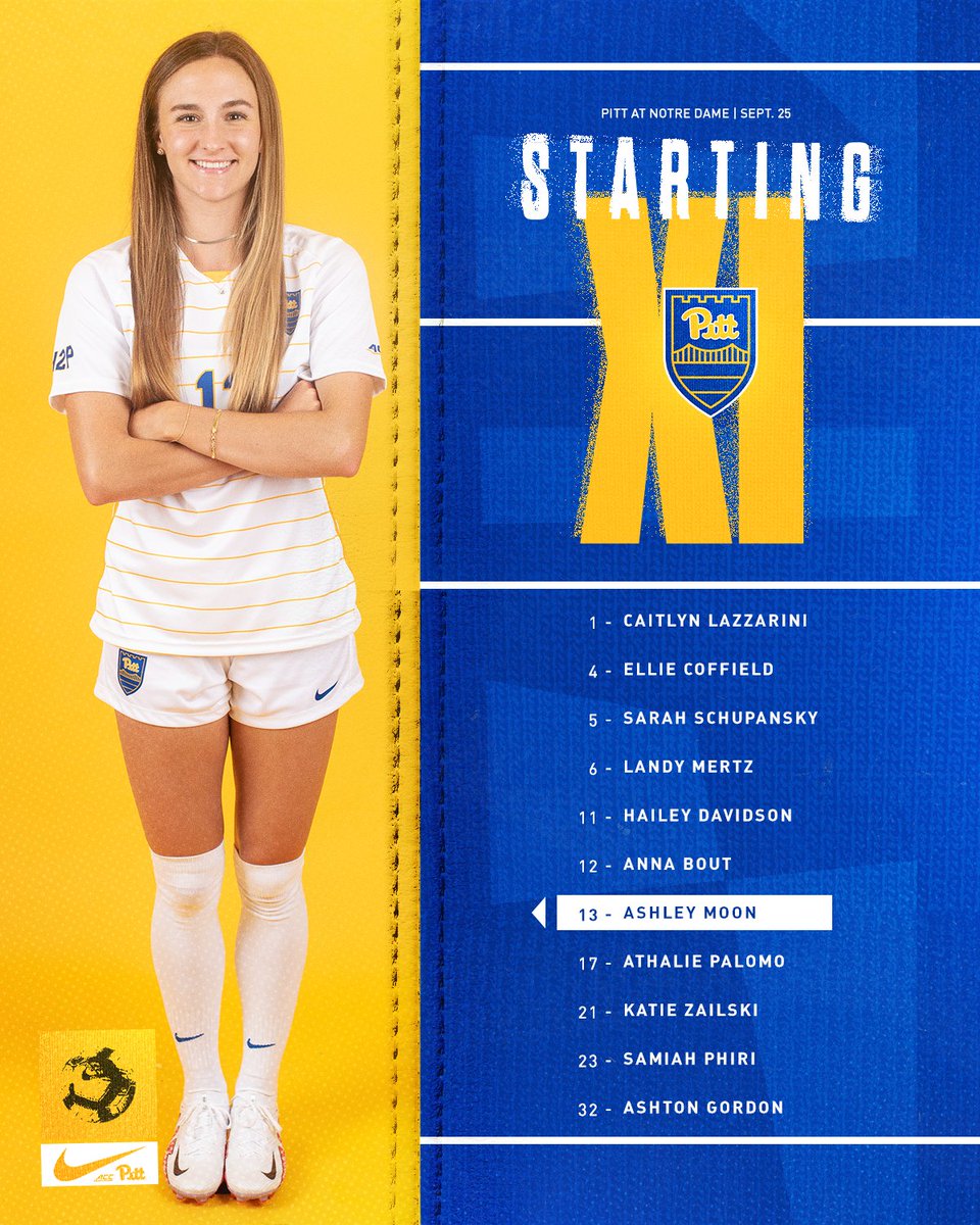 Our starting XI at Notre Dame! First start of the season for <a href="/Ashleymoonn13/">Ashley Moon</a>!

#H2P