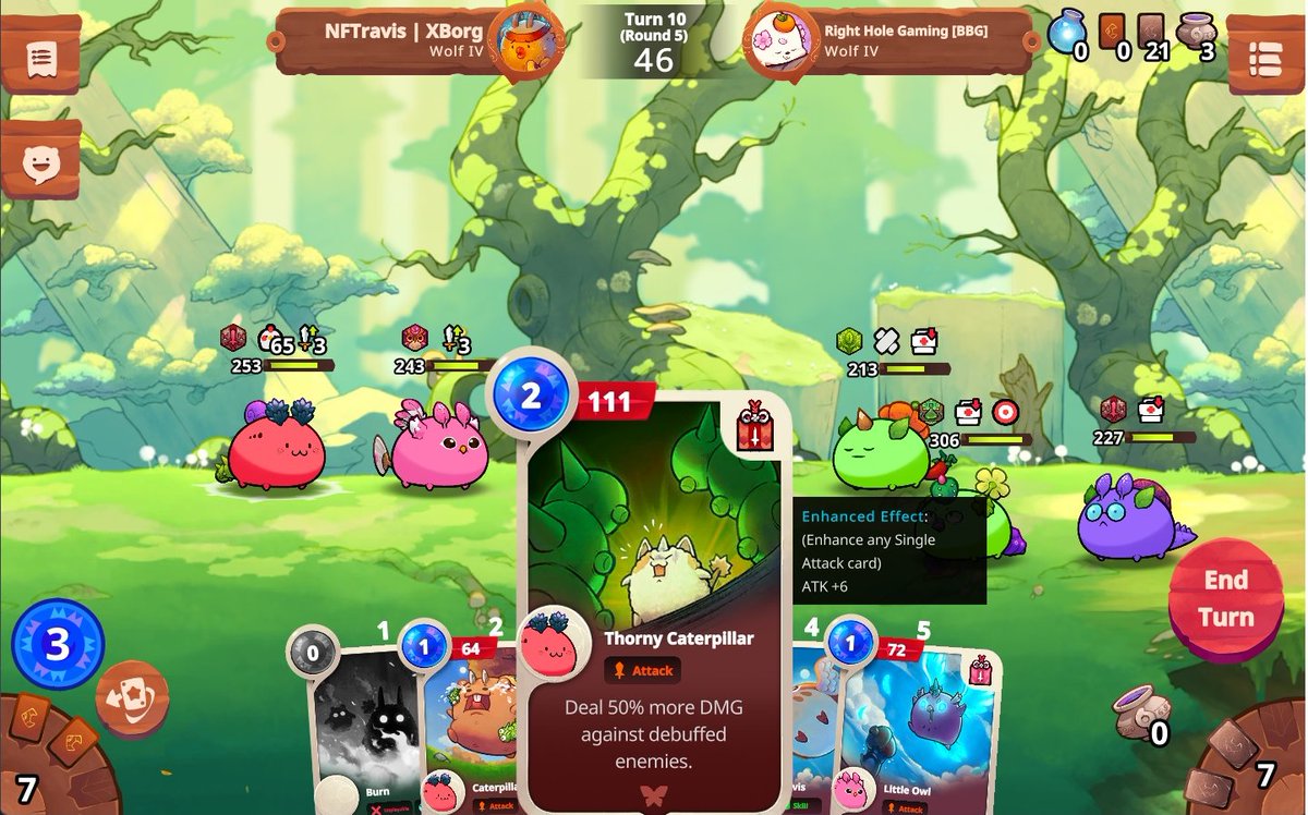 Travis💡 (@NFTravis_) on Twitter photo 2022-09-25 16:13:08 Considering all factors (buffs/debuffs/card effects/rune/charm) Does this Thorny Caterpillar kill the plant? @AxieInfinity Considering all factors (buffs/debuffs/card effects/rune/charm) Does this Thorny Caterpillar kill the plant? @AxieInfinity
