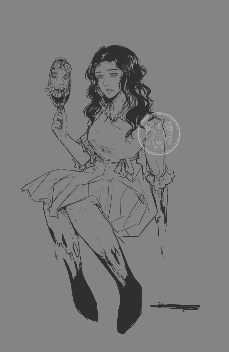 InkmonsterDraws's tweet photo. "Symptoms"

Finishing up something really old (3+ years ago?) as warmup. I haven't had the drive to be creative at all, lately but tis the season where I thrive.

 #originalart #horrorart #horrormanga #selfportrait #clipstudiopaint #ipadpro https://t.co/uzwe4rzYmM