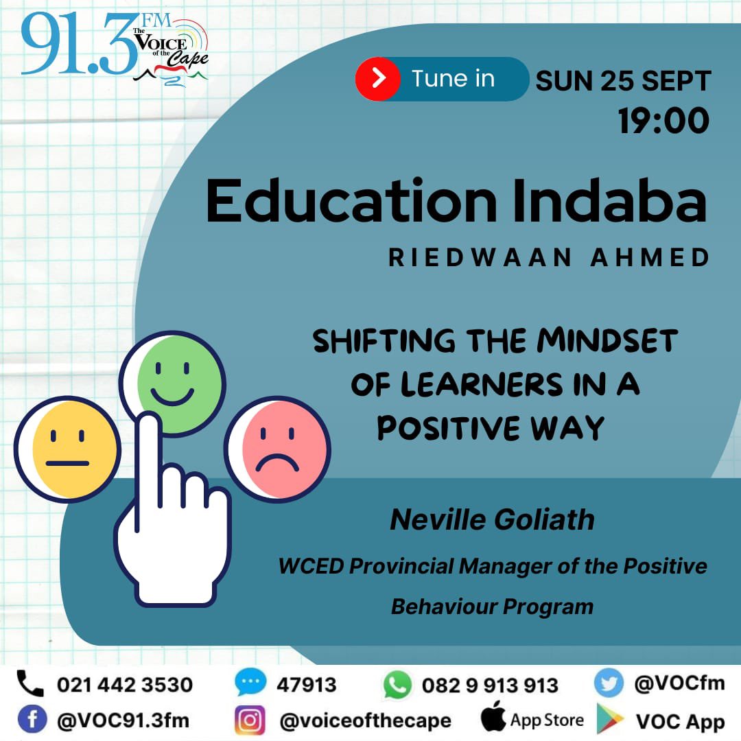 BroNeville's tweet image. #PositiveBehaviour #changingmindsets #changingbehaviour @WCEDnews @DisesWced @WCED_Districts @PatriciaArendse @VOCfm