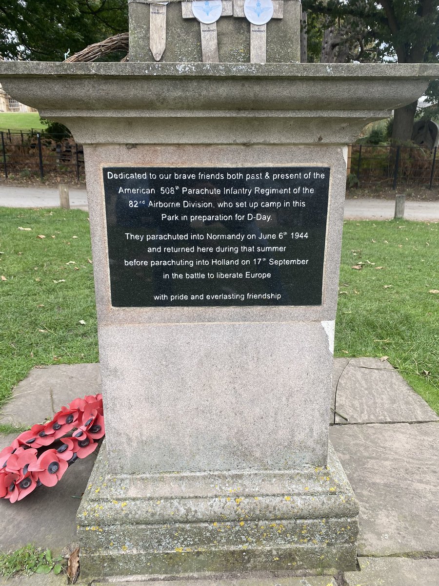 Seen this monument at wollaton hall Nottingham ,England, where US soldiers camped out before getting ready for the D-Day landings, full respect ❤️