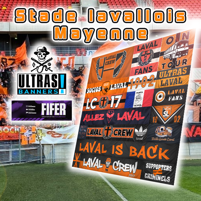 Southwest87G's tweet photo. Stade levallois Mayenne's ultras banners for #Fifa23 with next Fifer's Realism Mod ! https://t.co/FvW5uOD79f
