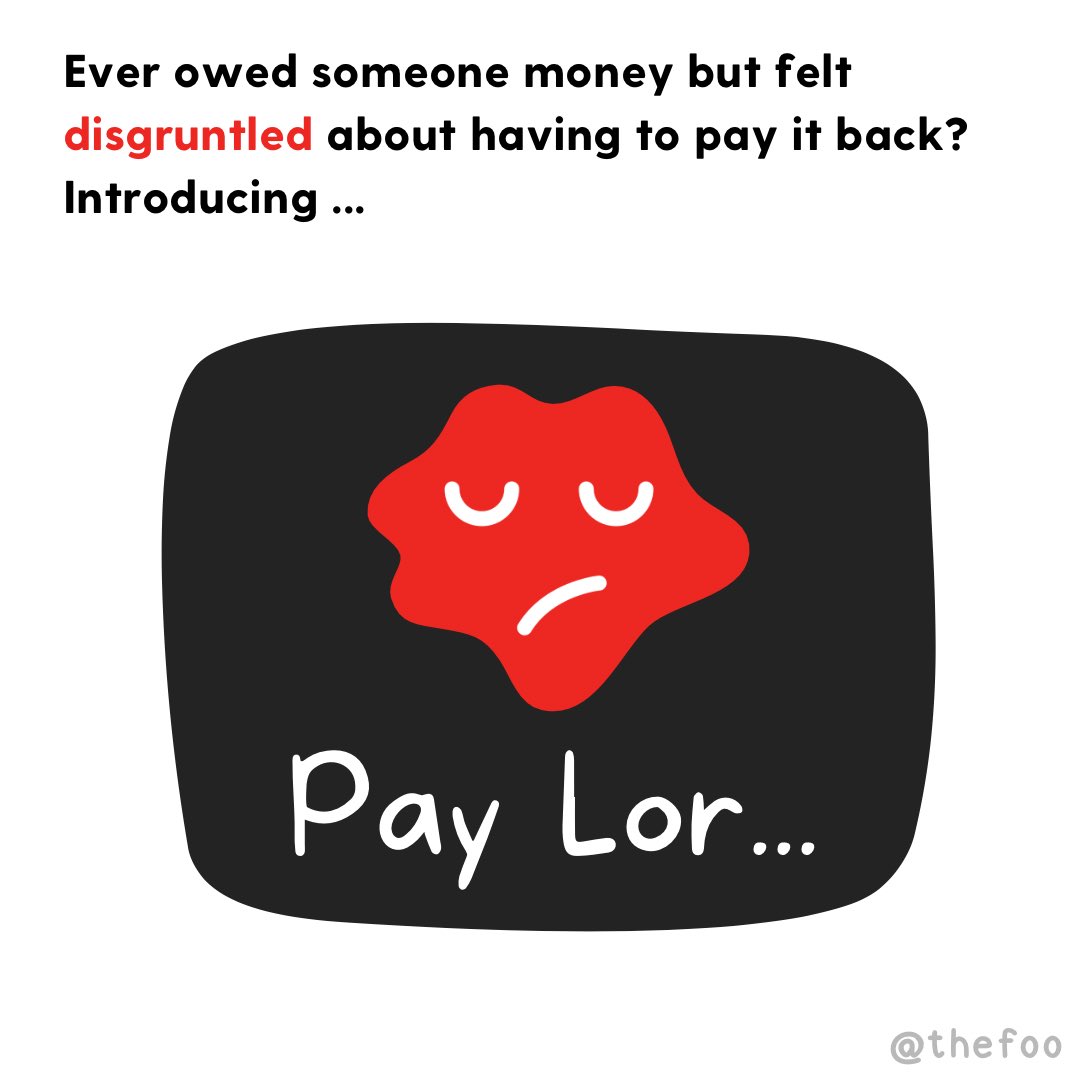 MrDerekFoo's tweet photo. Randomly thought about the concept for new payment app called "Pay Lor" to meet the needs of people who feel disgruntled about paying their friends back lol. #paylor #paylah #paynow https://t.co/jgQ1Snjmf2