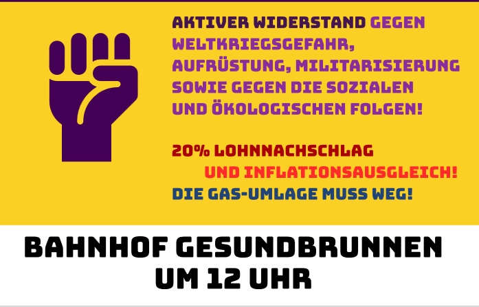 Wir zahlen nicht für eure Kriege – Wir stehen gegen eure Kriege auf!
Die bundesweite Montagsdemo und das Internationalistische Bündnis &amp; weitere Bündnispartner laden ein zur gemeinsamen, bundesweiten Demonstration: am 1. Oktober 2022 in Berlin zu demonstrieren #Frieden #Berlin