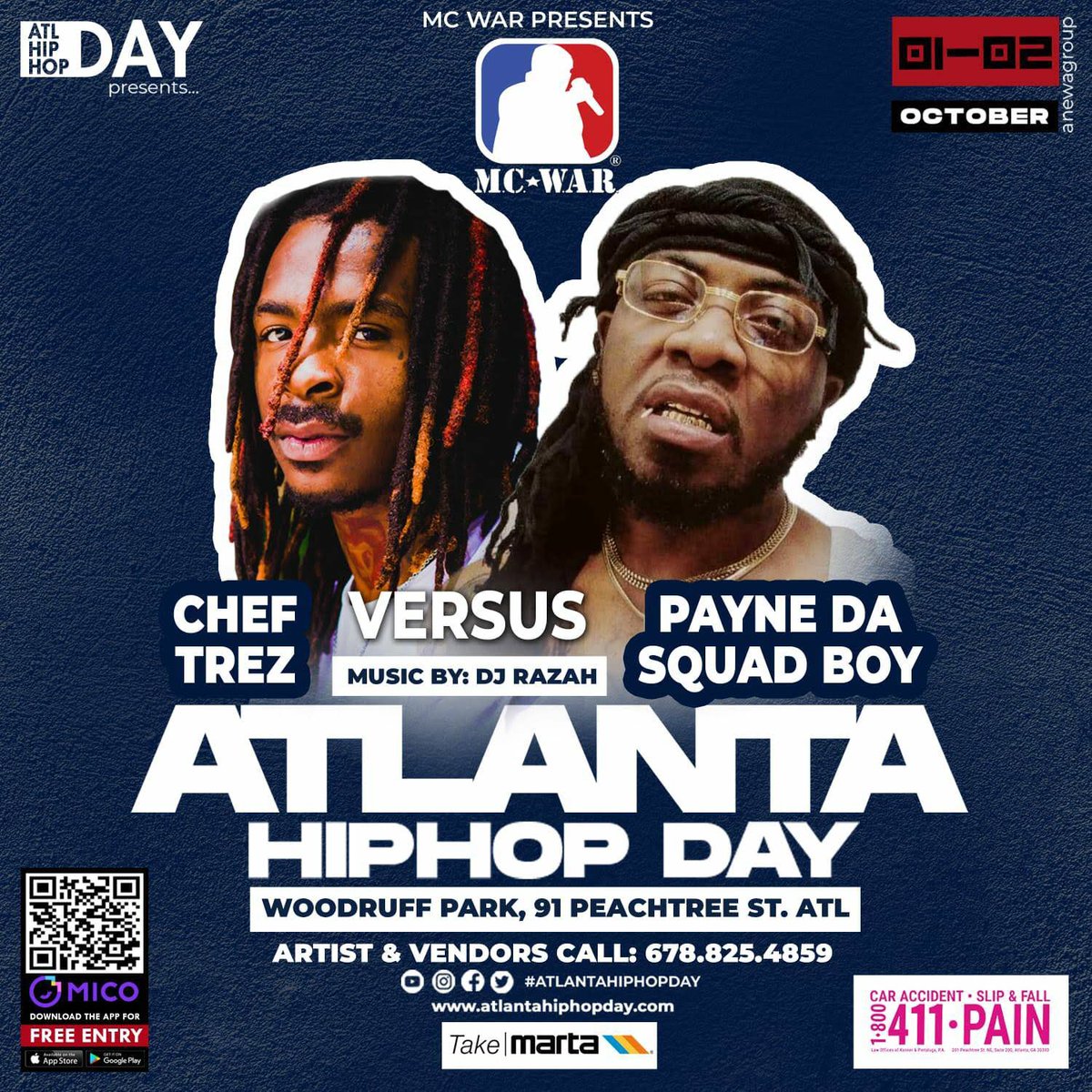 payne1925's tweet photo. This weekend!! @MCWARLLC | @AtlHipHopDay #PAYNE vs. #ChefTrez is going down (10/1/22) in Downtown Atlanta!! Get your tix @ https://t.co/xbJedbMxmi or download the @Micoapp for FREE entry!! #SquadBz #PayneGang #ATS #RBE #FTW #CAMP #NMWM 19-2-5 https://t.co/P2EsQ6tppn