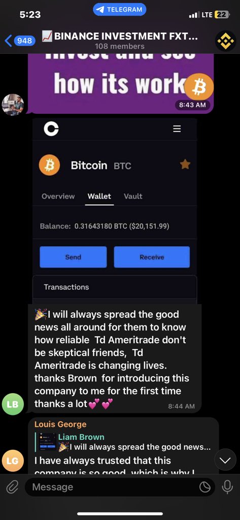 Make a good investment in yourself. The best transaction you will ever make is investing in your own personal development, I will keep posting More testimonies about my company BINANCE INVESTMENT FXTM