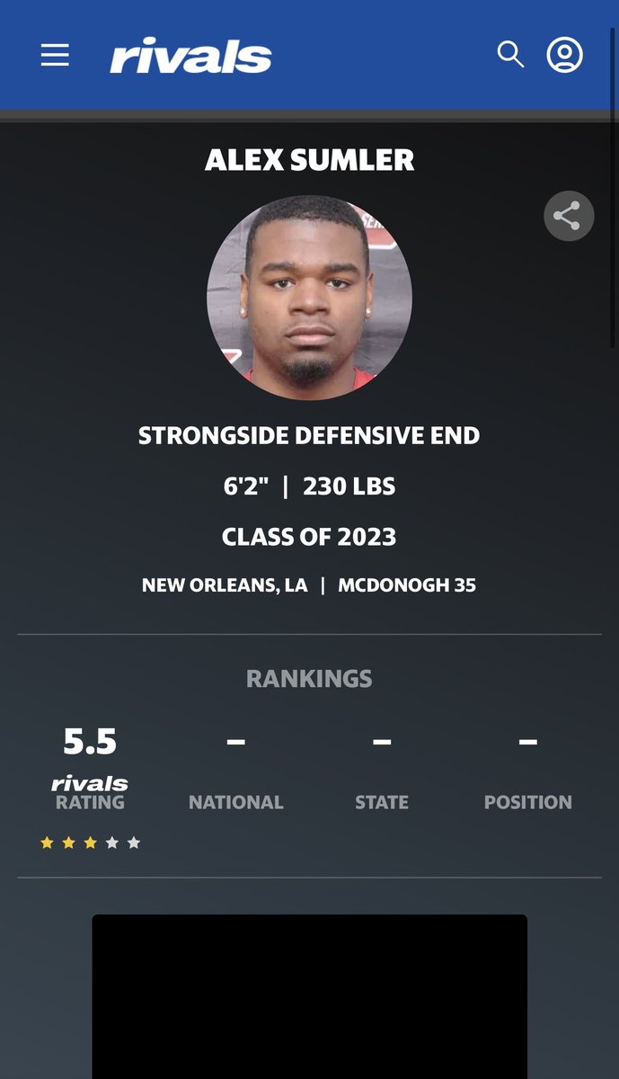 asumler17's tweet photo. Blessed to be rated 3 stars on @Rivals https://t.co/9ojMVivcoz