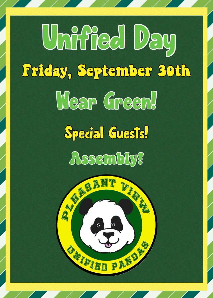 The Smithfield Special Education Local Advisory Committee (SSELAC) is sponsoring Smithfield's Unified Day on September 30th. The Pleasant View family is ready and excited!
#MovingForwardTogether #PandaPride #SpecialOlympicsRI