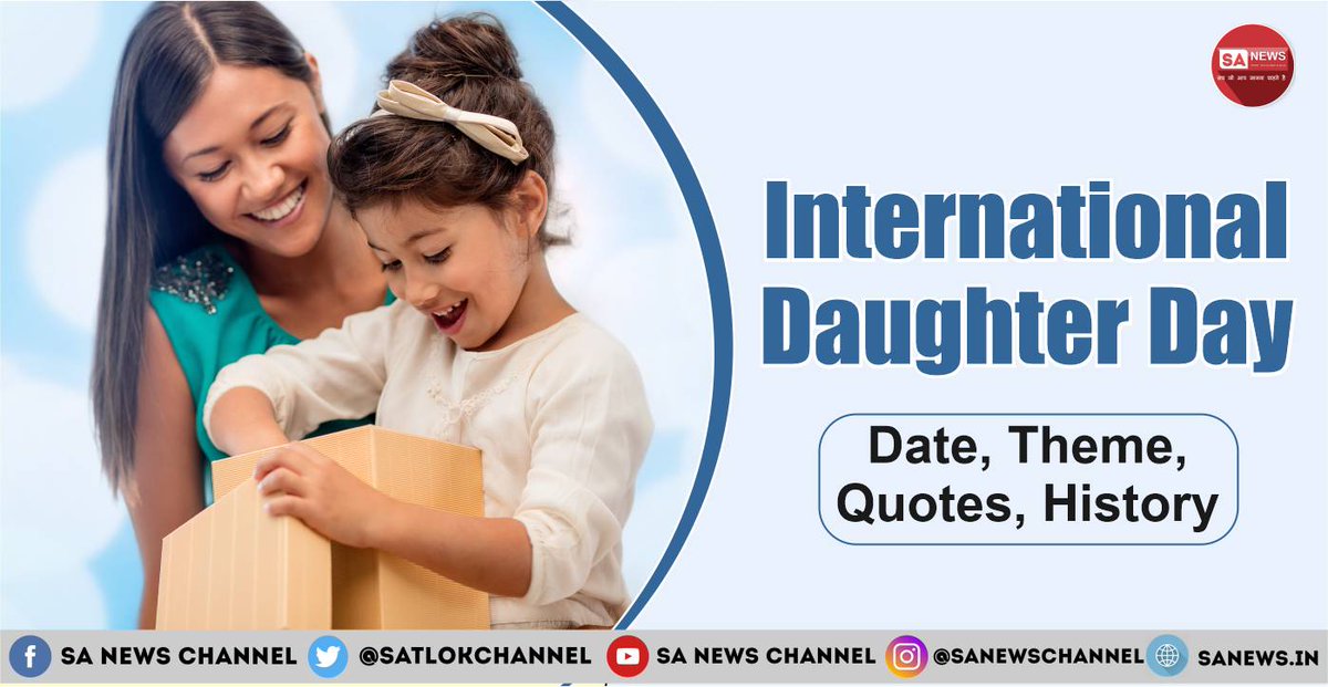 On this International Daughter Day 2022 let us take a pledge to empower our daughters as like our sons. This days lays its emphasis on strengthening the value of daughters in our families and society.

#DaughtersDay

Read More: bit.ly/2XXPUrE