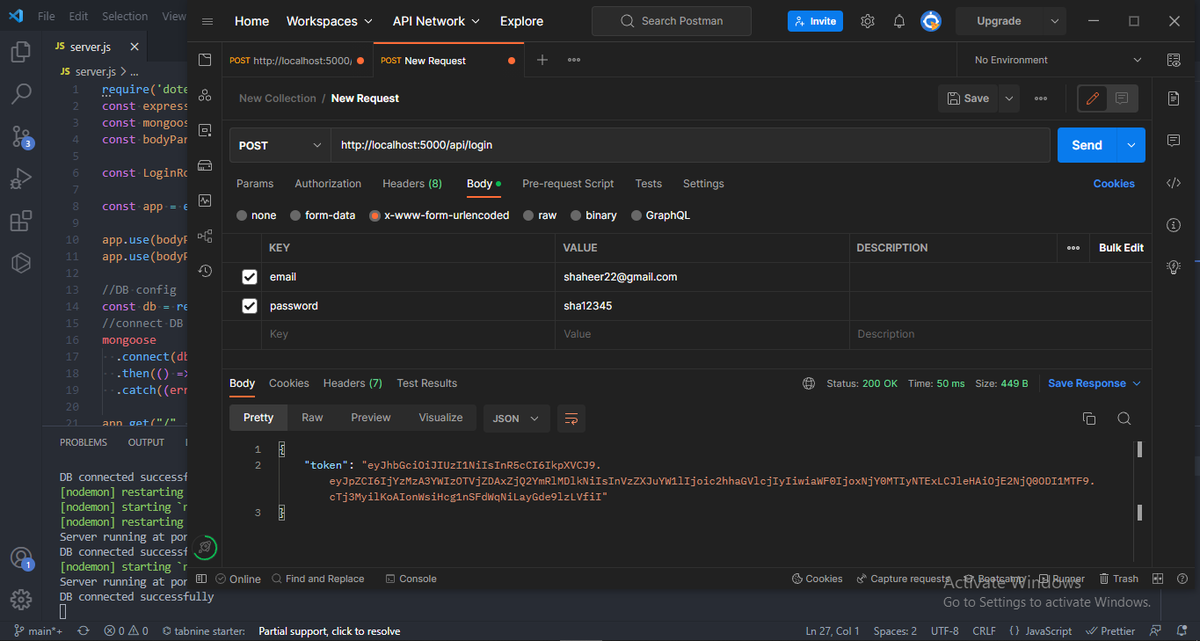 Shaheer_CODE's tweet photo. Day82 of #100daysofcode: Today I added JWT to my project for authorization. You can check that on https://t.co/w5nsex9OO3

#nodejs #expressjs #mongodb #node #javascript #jwt https://t.co/BP3cnsdZmO