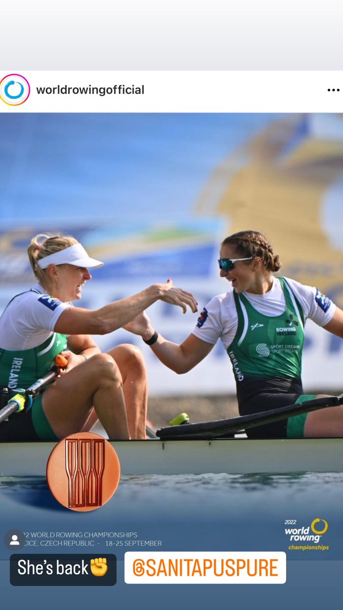 Shes Back 🇮🇪 #SanitaPuspure Incredible result! Well done too Zoe Hyde stroking an incredible race! <a href="/RowingIreland/">Rowing Ireland</a> <a href="/offtheball/">Off The Ball</a>
