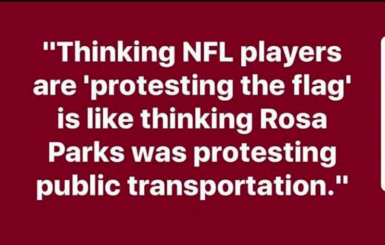 Solomon33John's tweet photo. "Some folks just don't get it, but they really do".
#TakeAKnee #RaiseAFist ✊🏿 #ImWithKap 🏈 https://t.co/bDNwWNvCD2