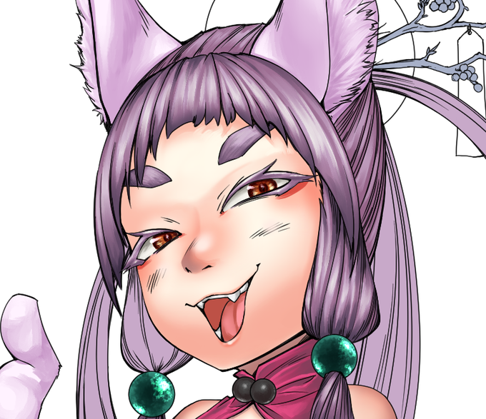 鼻の描き方を変えてみた。ちょっとすっきりした印象になった希ガス_(:3」 ∠)_ 