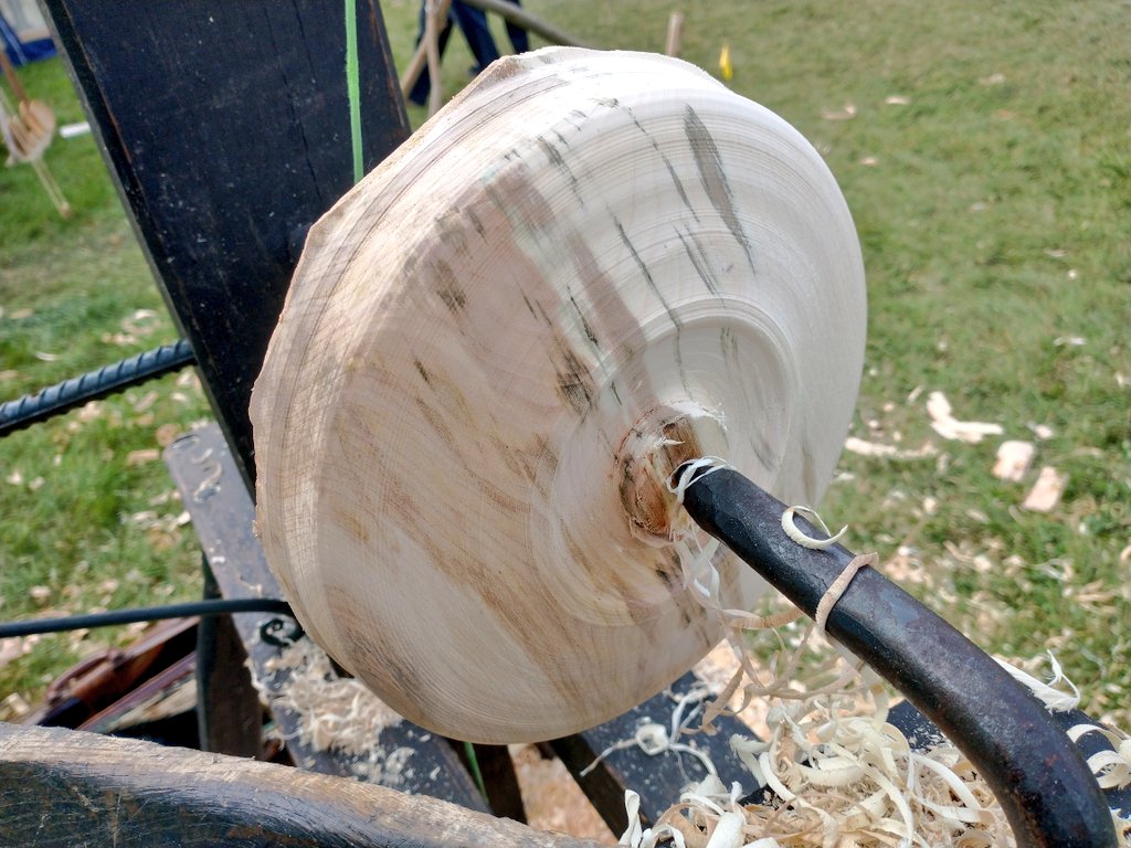 This sycamore plate was bought within seconds of being finished by this gentleman! #bowlturning
