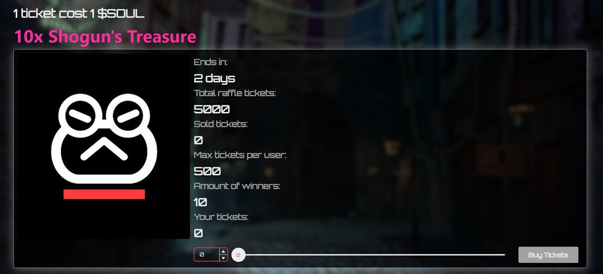 GM #NFT FAM ☀️

Let's start the day with an awesome raffle 🔥

@ShogunTreasure decide to give 10 WL for Cursed Souls FAM ❤️

Join the raffle with $SOUL token 👻 

🔗 raffle-cursed-souls.vercel.app/raffle/6330480…
Enjoy a new adventure Frogs 🐸