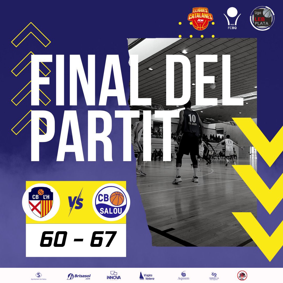 LEB PLATA | 🚨 Primera victòria de la pretemporada 

 🏆 #LligaCAT AON
⏱ Final del partit
⚪️ 60 <a href="/cbhospitalet/">C.B. L'Hospitalet</a> 
🟡 67 CB Salou
 
#JuntsFentHistòria