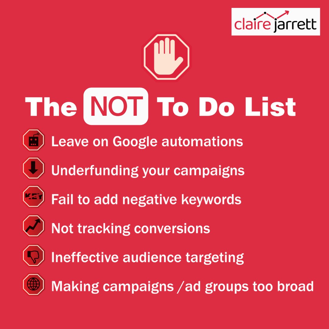 Our quick tips on what NOT to do with your Google Ads ❌
