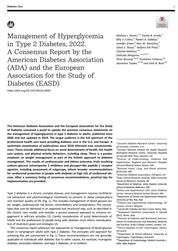 Delighted to report that the “dual” glucose and weight-centric approach is now the standard of care. The weight loss goals are perhaps a bit conservative, but it is substantial progress. Our Lancet article is referenced (#50), which is a great honour. @itsnotyourfaultie @EASDnews