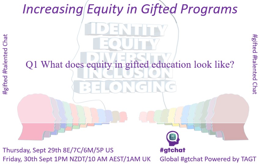 gtchatmod's tweet photo. Q1 What does equity in gifted education look like? #gtchat https://t.co/FCb9bIrwQh