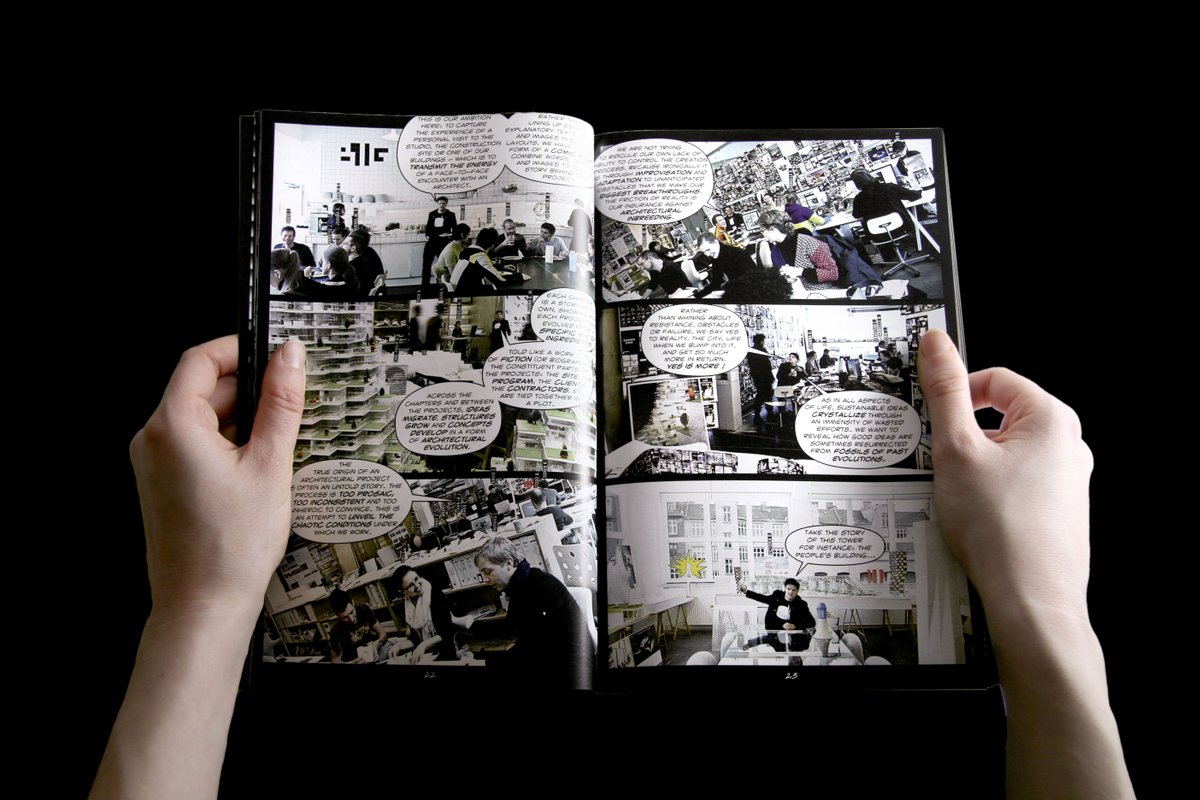 BIG_Architects's tweet photo. Happy National Comic Book Day! Our #archicomic YES IS MORE draws you into the world of design and construction, through the eyes of our Founder and wannabe cartoonist #BjarkeIngels &amp; his optimistic evolution of Mies van der Rohe's "Less is more” . Viva #YesIsMore! https://t.co/g7KWGGqIEO