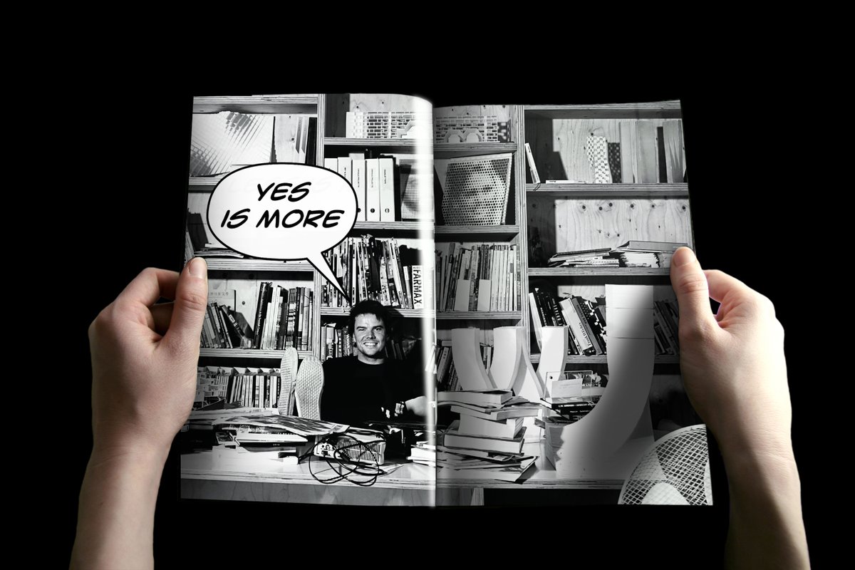 BIG_Architects's tweet photo. Happy National Comic Book Day! Our #archicomic YES IS MORE draws you into the world of design and construction, through the eyes of our Founder and wannabe cartoonist #BjarkeIngels &amp; his optimistic evolution of Mies van der Rohe's "Less is more” . Viva #YesIsMore! https://t.co/g7KWGGqIEO