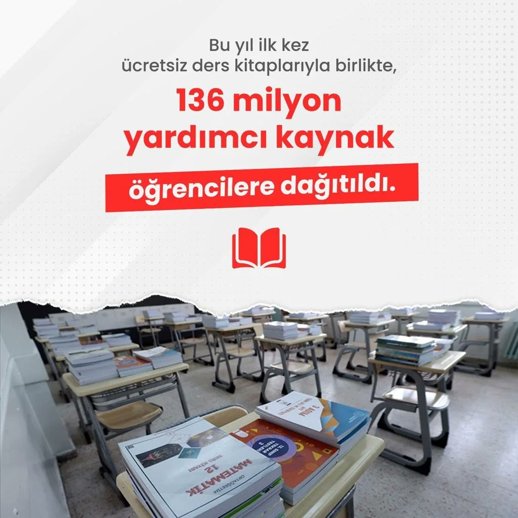 FRKATILGAN's tweet photo. Milli Eğitim Bakanlığımızca tüm öğrencilerimize ders kitapları ve yardımcı kaynaklar ücretsiz olarak ulaştırıldı. 
@tcmeb
#EğitimeSosyalDestek https://t.co/fIgxt6hJDp