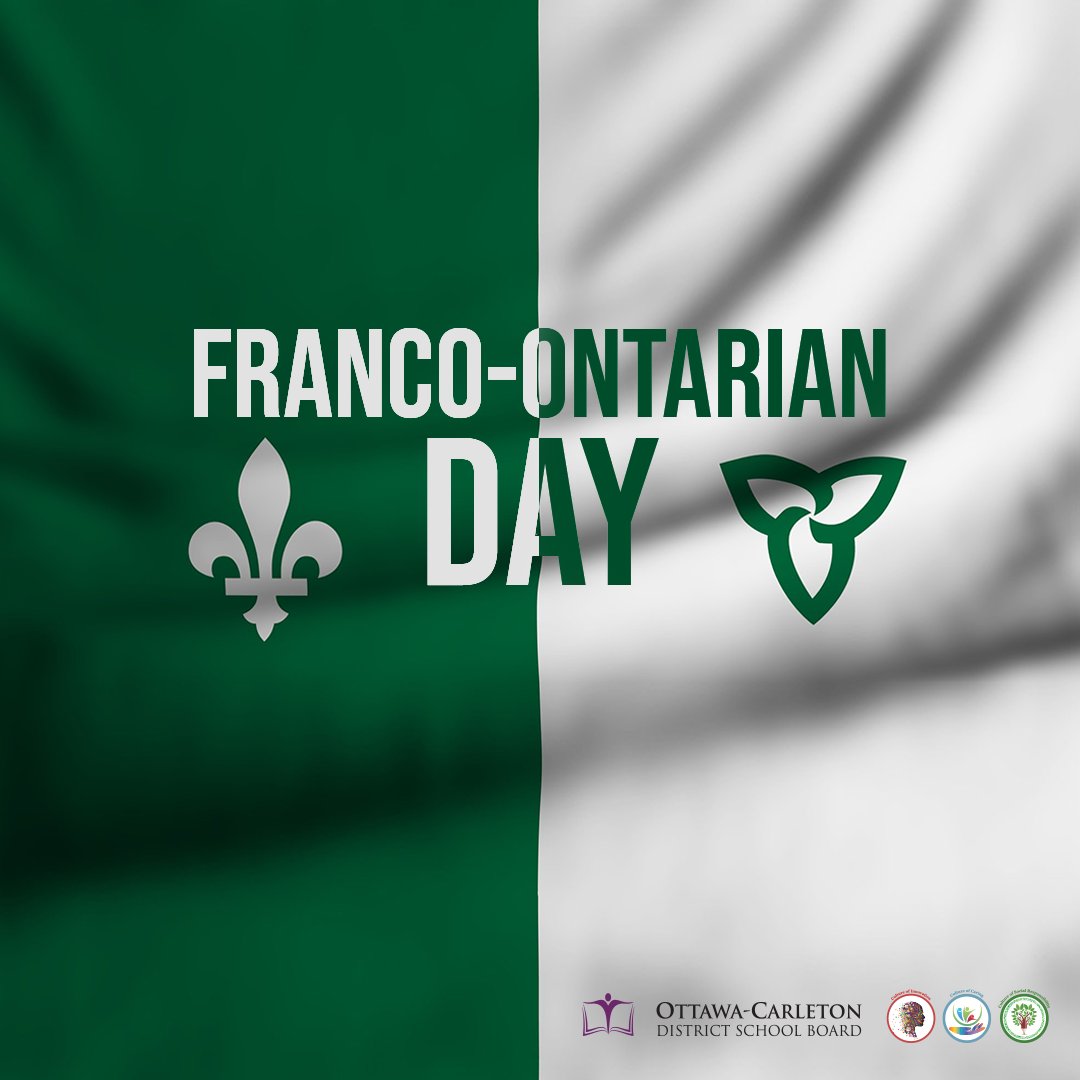 OCDSB's tweet photo. Happy Franco-Ontarian Day! Today, we recognize and celebrate the rich heritage and many contributions of Franco-Ontarians in communities across our District. https://t.co/VvlhWFDzYg