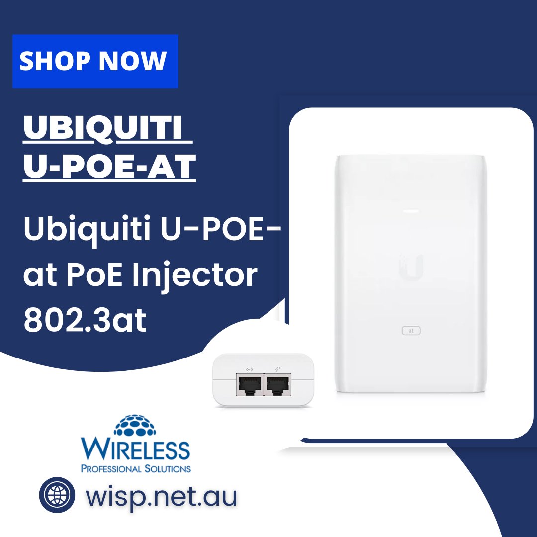 wispaustralia's tweet image. #Ubiquiti 
Buy Ubiquiti U-POE-at PoE Injector 802.3at online from WISP Australia. The U PoE AT delivers up to 30W of PoE+ that can be used to power the Access Point WiFi 6 Long-range (U6 LR), Pro (U6 Pro), and other devices.

✔🛒Buy  wisp.net.au/ubiquiti-u-poe…

#PoEInjector #WISP