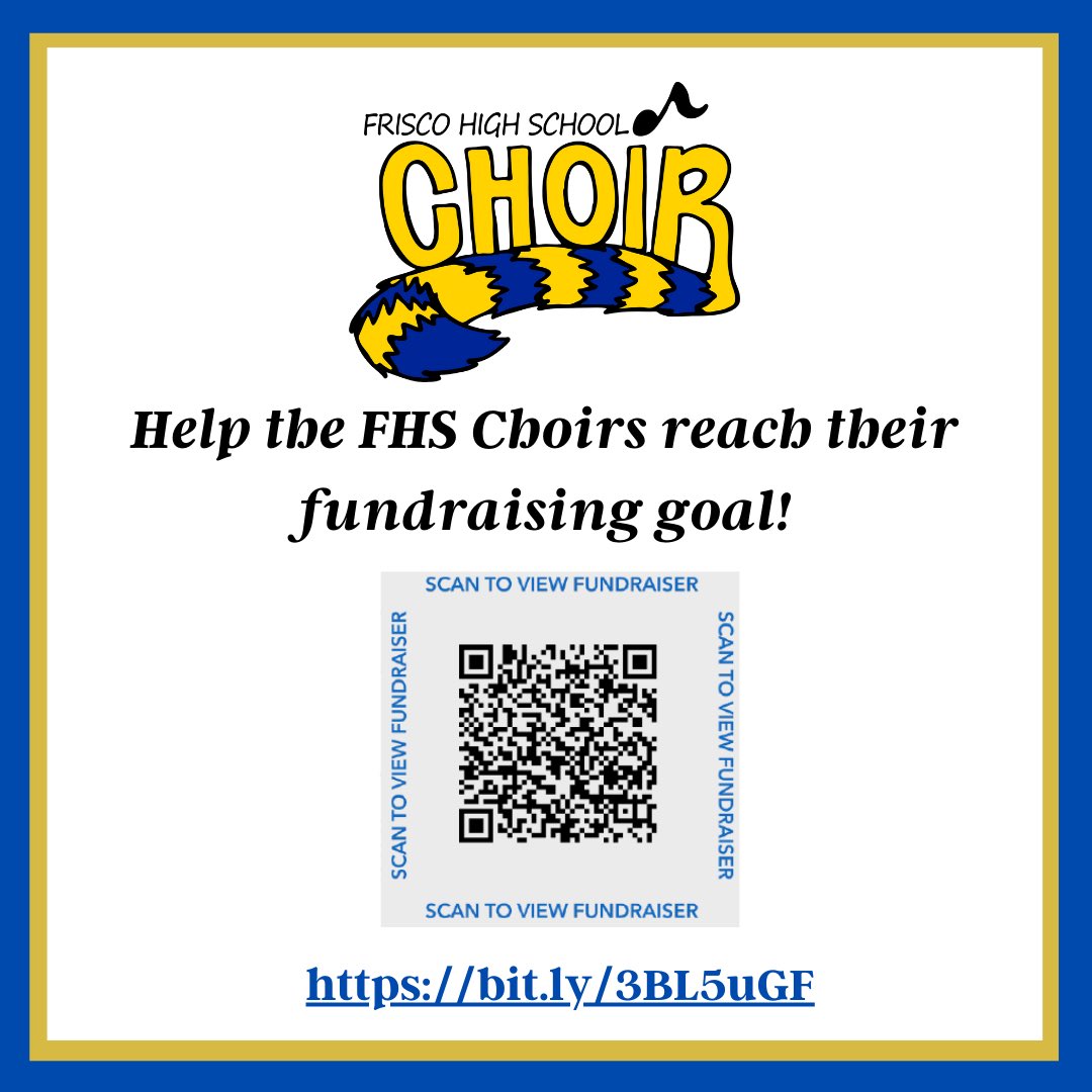 friscohighchoir's tweet photo. Help us to reach our fundraising goals!  The FHS Choirs not only are raising money for our normal yearly expenses but also for our trip to Disney World in April!  https://t.co/BeHqrxlkfL https://t.co/A5d4SRdMKT