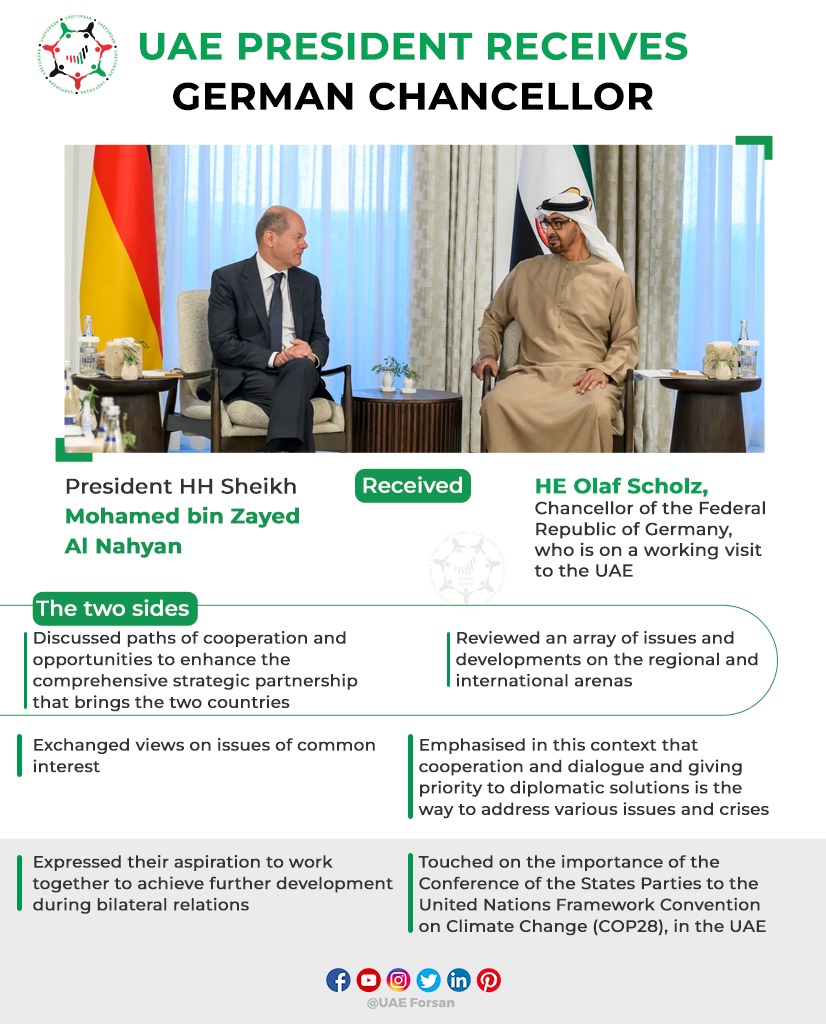 UAE Forsan on Twitter "UAE President Receives German Chancellor UAE 