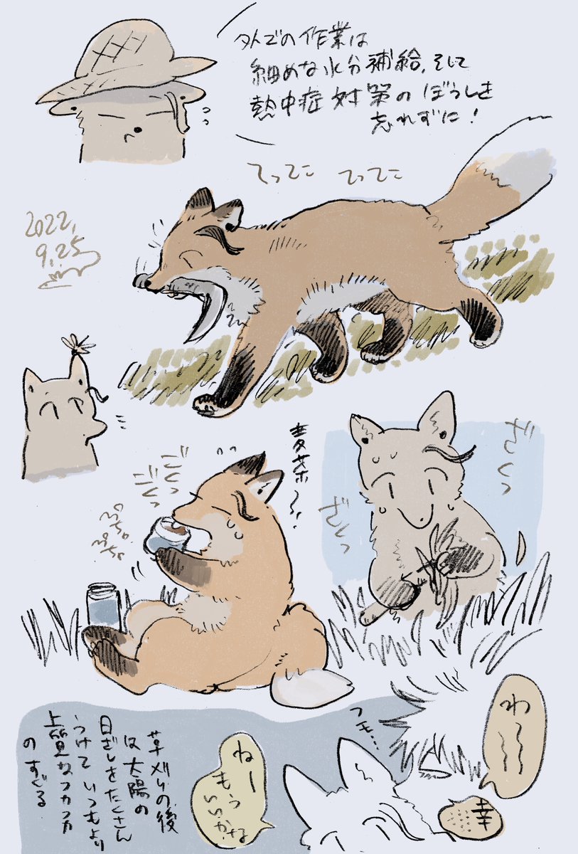 (獣化)草刈りすぐる🦊 
