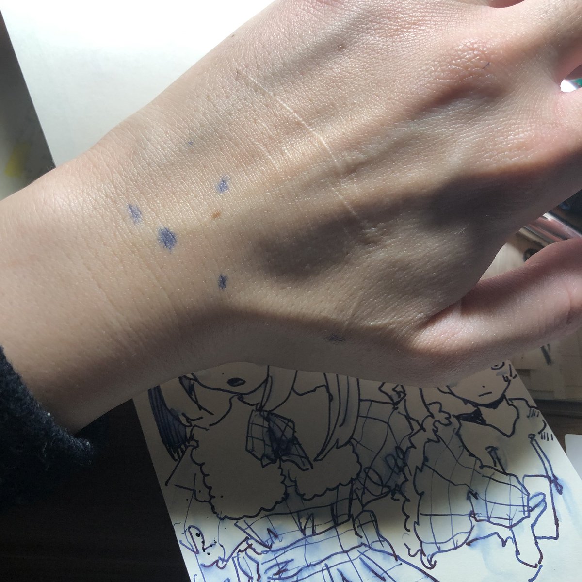 万年筆お絵描き事故 