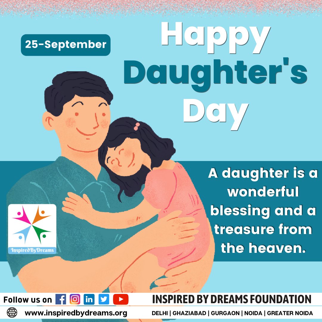 A daughter is a wonderful blessing and a treasure from the heaven.
Happy Daughters Day!

#daughtersday #daughters #daughter #sisters #parenting #daughtersarethebest